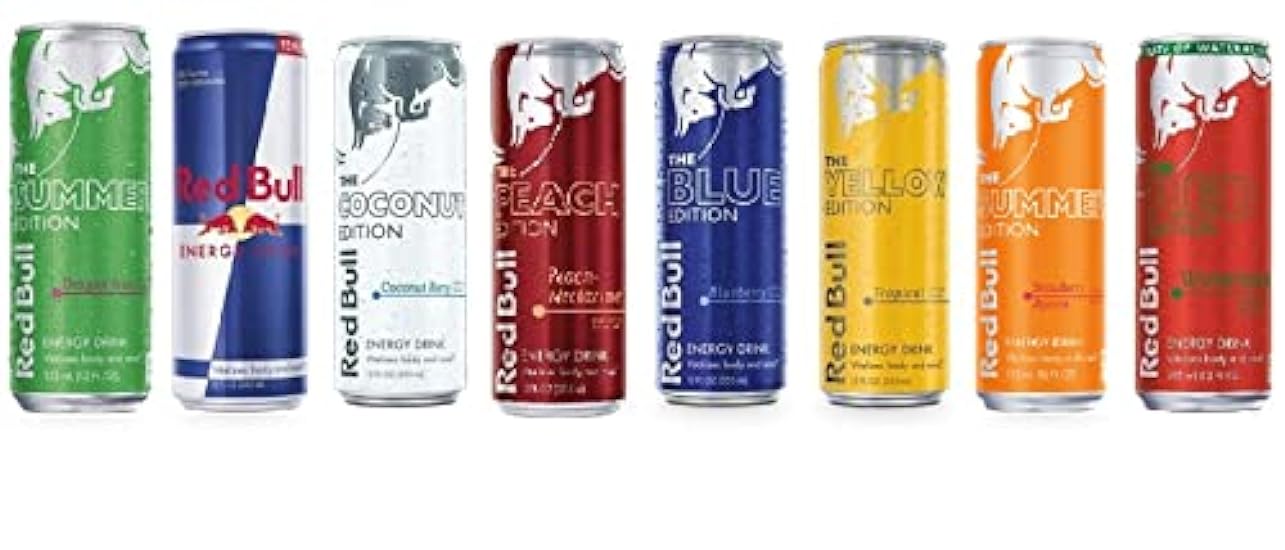 Red Bull Variety Pack 8.4 ounce : Red, Peach, Yellow, B