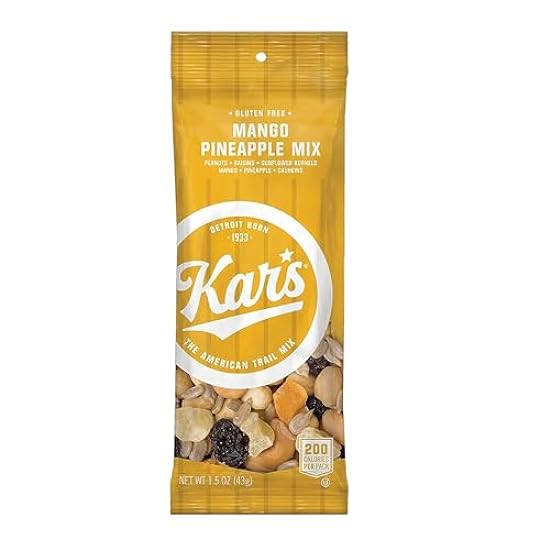 Kar’s Nuts Unsalted Mango Pineapple Trail Mix, 1.5 oz I