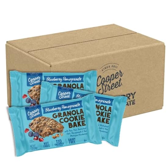 Cooper Street Granola Cookie Bake - Chewy Granola Bars with Chia, Flax, Buckwheat and Oats in Delicious Blueberry Pomegranate Flavor | Individually Wrapped Healthy Breakfast Bars | 1 oz | 48 Pack 981087746