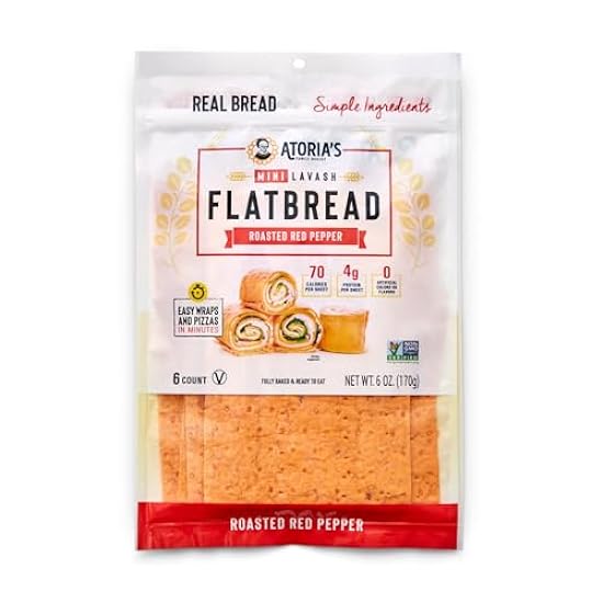 Atoria´s Family Bakery Sweet Roasted Red Pepper Mini Lavash Flatbread 8-Packs of 6 Sheets (48 Sheets) 249471430