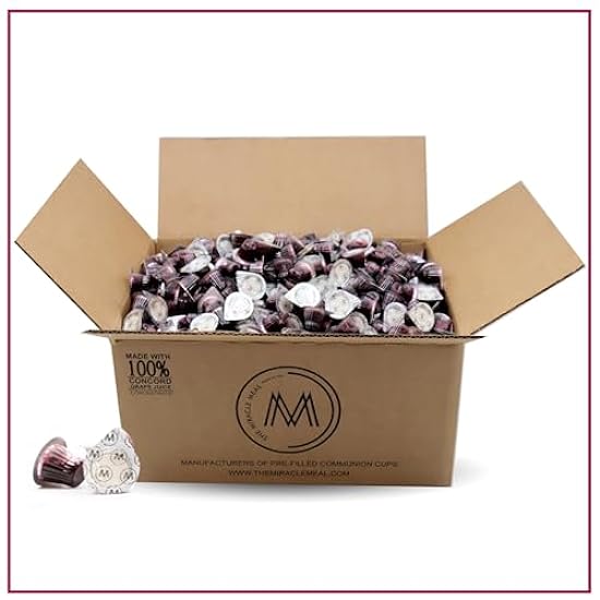 The Miracle Meal Pre-filled Communion Cups and Wafer Set - Box of 1000 - with 100% Trusted Concord Grape Juice & Wafer - Made in the USA - Premium Quality Guaranteed 595118453