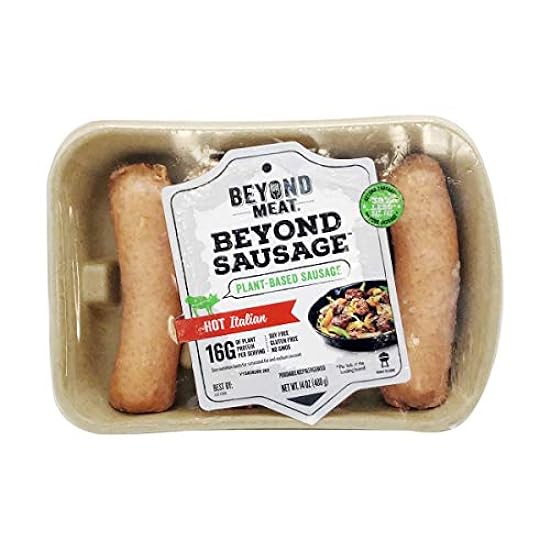 Beyond Meat Hot Italian Plant-based Sausage, 14 oz (2 Pack, 8 Links Total) 848386645