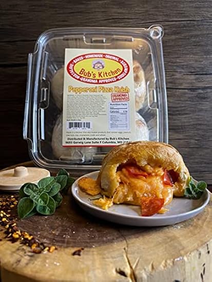 Bub’s Kitchen, Pepperoni Pizza Knishes - A Classic Reimagined Pastry Made with New York Style Pizza Dough & the Perfect Homemade Blend of Cheeses & Sauce - 8ct (8oz Each), Total 64oz 345752865