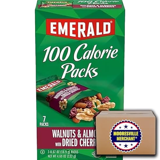 Emerald Nuts Walnuts & Almonds with Dried Cherries, 14 Packs, 2 Boxes with Mooresville Merchant Decal 366954098