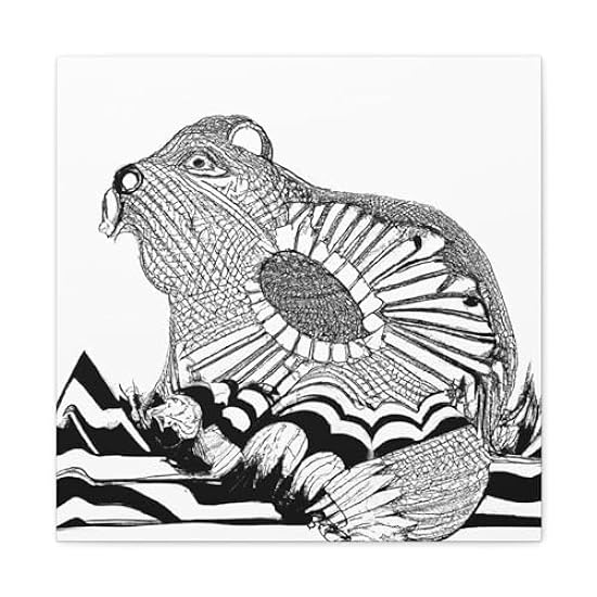 Beaver in Minimalism - Canvas 20″ x 20″ / 1.25