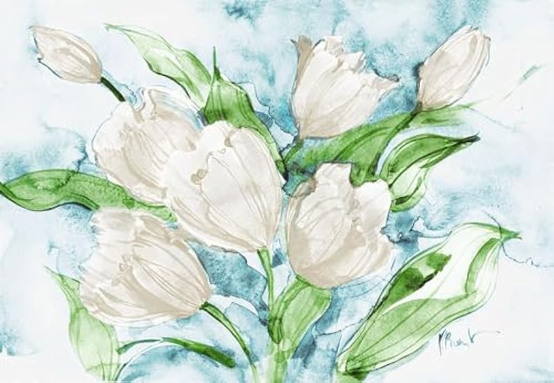 Fresh Tulips - White Poster Print - Paul Brent (24 x 18) 892899008